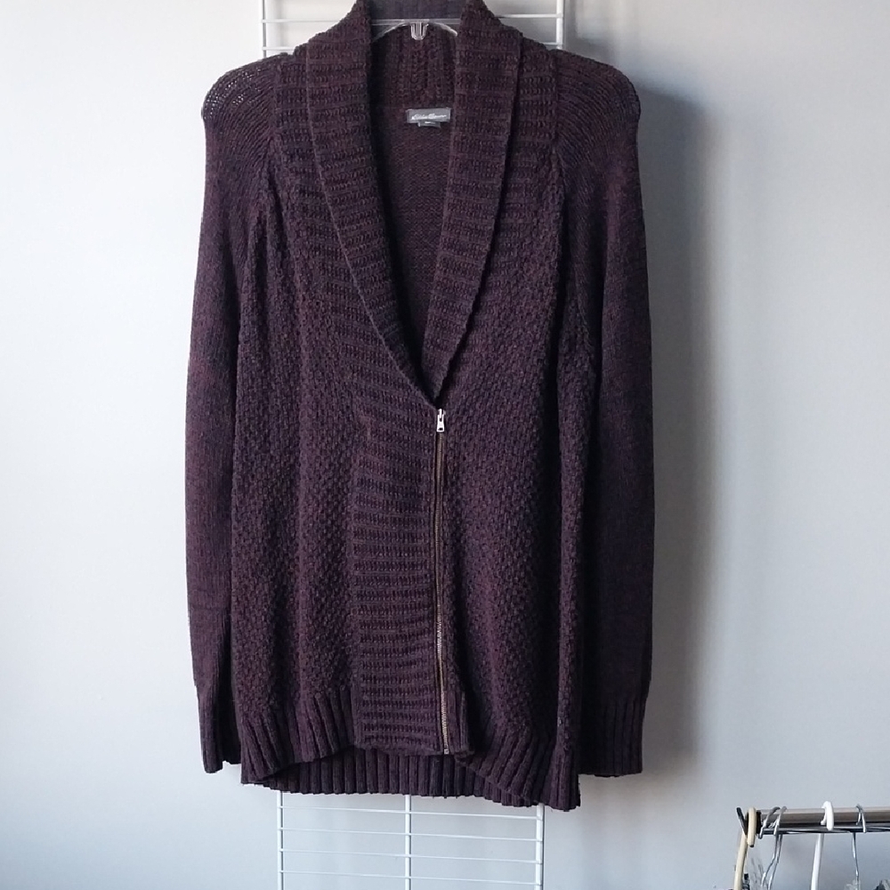Eddie Bauer Maroon and Black Knit Sweater